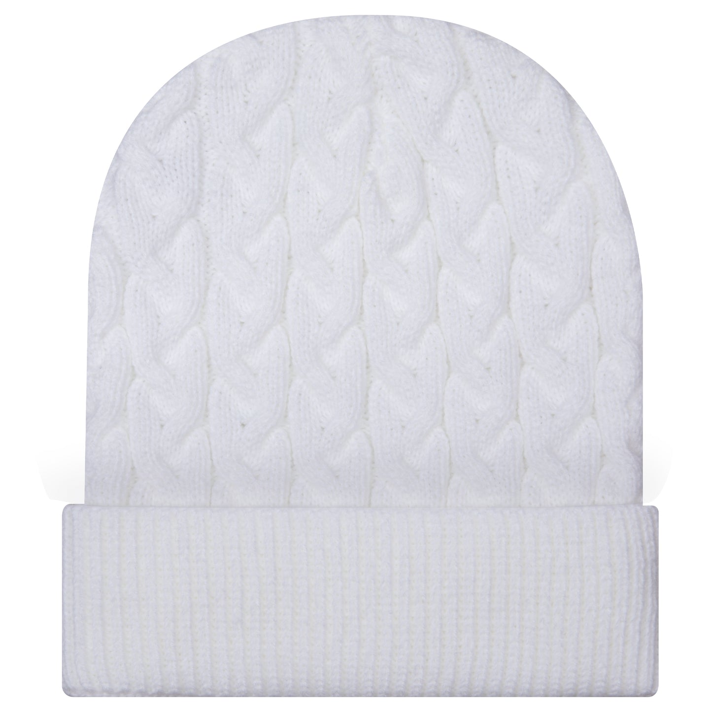 Knit Beanie — Custom Leather Patch in White