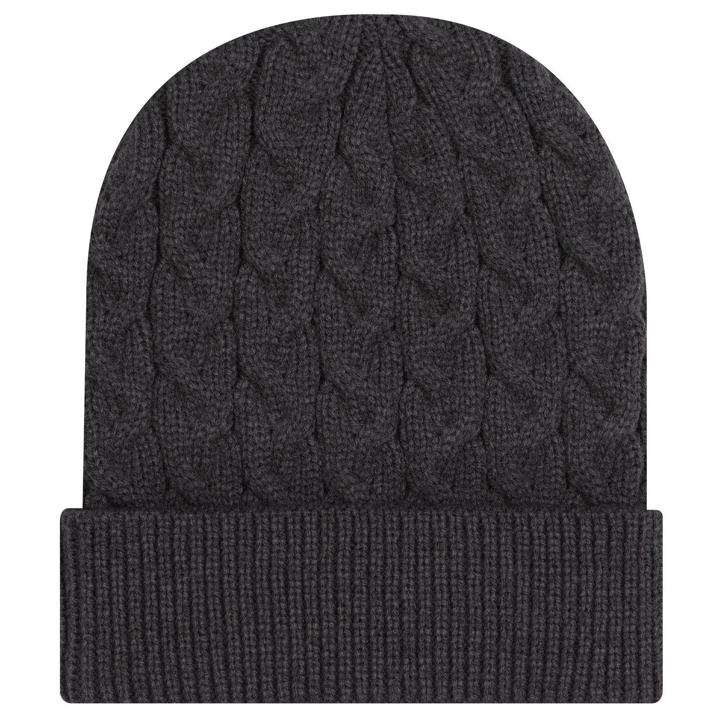 Knit Beanie — Custom Leather Patch in Char. Gr