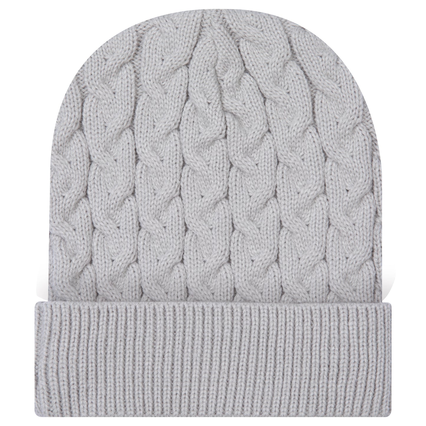 Knit Beanie — Custom Leather Patch in Lt. Gray
