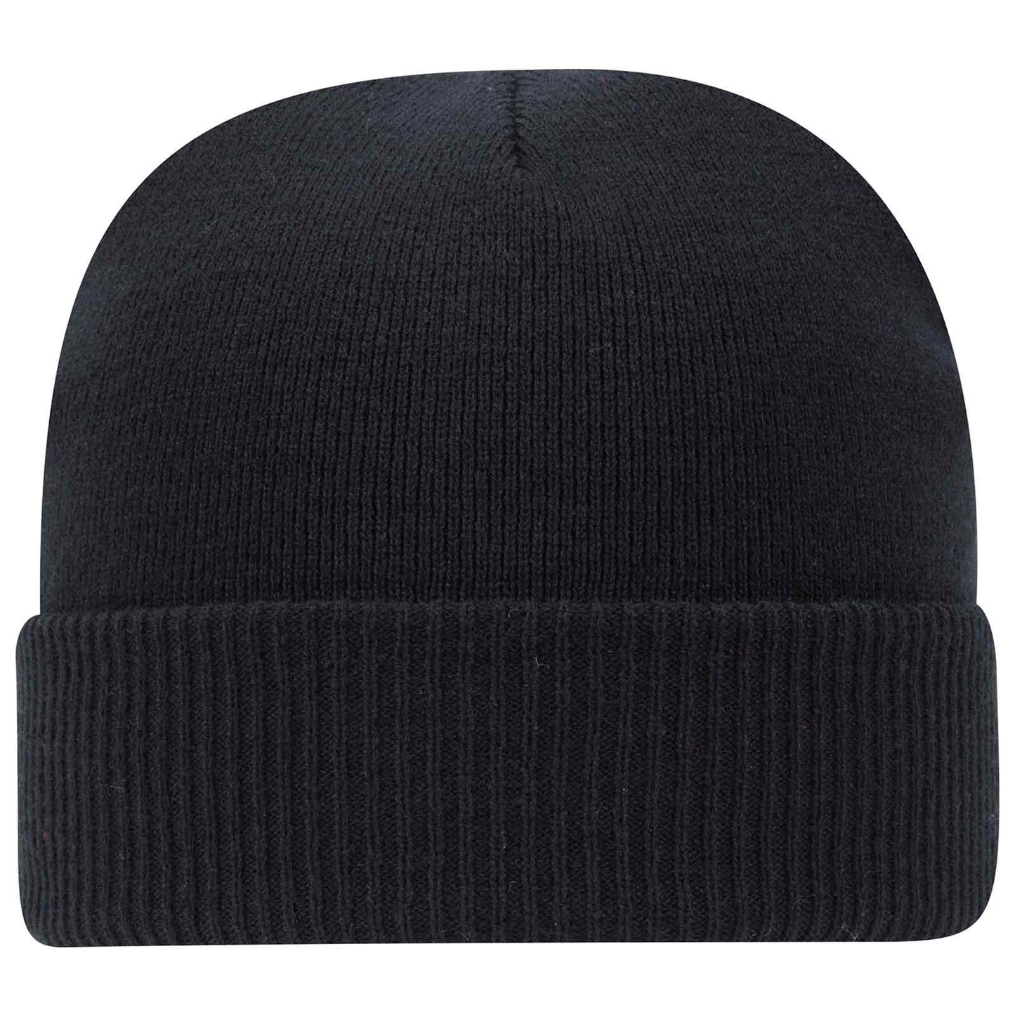 Knit Beanie — Custom Leather Patch in Black