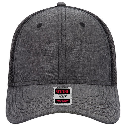 OTTO 83-1239 6-Panel Low Profile Mesh Back Trucker Hat — Solids (Adult)