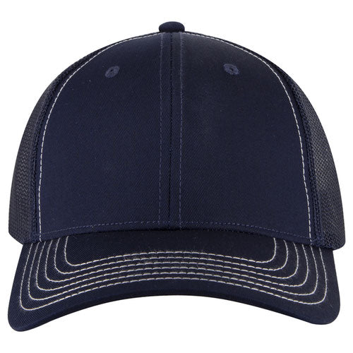 OTTO 83-1239 6-Panel Low Profile Mesh Back Trucker Hat — Solids (Adult)