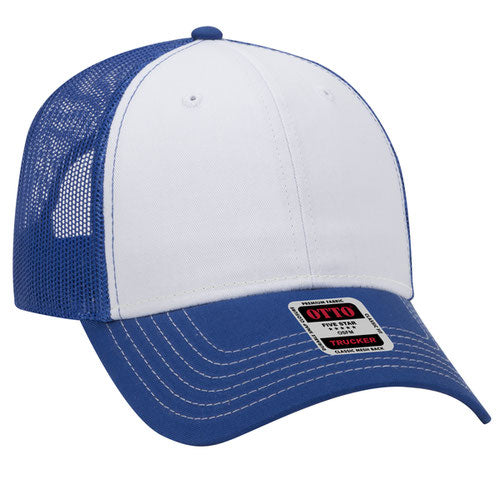 OTTO 83-1239 6-Panel Low Profile Mesh Back Trucker Hat — Front Split (Adult)