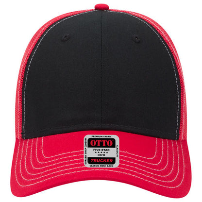OTTO 83-1239 6-Panel Low Profile Mesh Back Trucker Hat — Front Split (Adult)