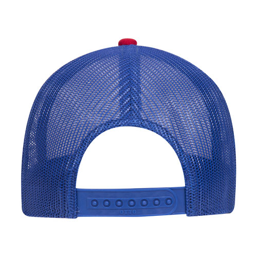 6-Panel Low Profile Mesh Back Trucker Hat — Tri-Color (Adult)