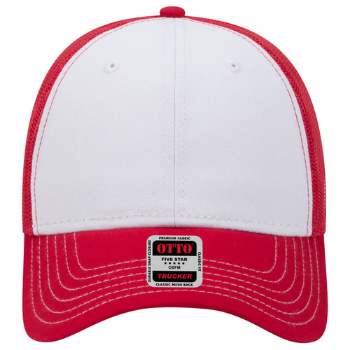 OTTO 83-1239 6-Panel Low Profile Mesh Back Trucker Hat — Front Split (Adult)