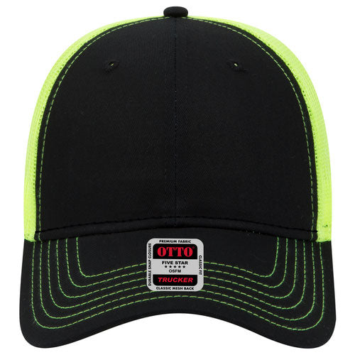 OTTO 83-1239 6-Panel Low Profile Mesh Back Trucker Hat — Back Split (Adult)
