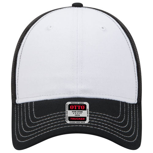 OTTO 83-1239 6-Panel Low Profile Mesh Back Trucker Hat — Front Split (Adult)