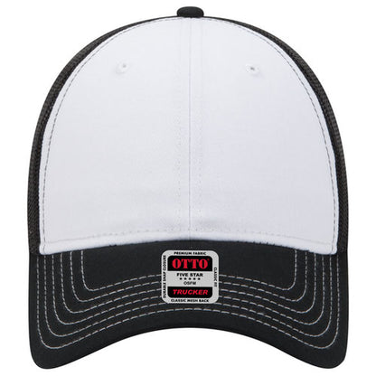 OTTO 83-1239 6-Panel Low Profile Mesh Back Trucker Hat — Front Split (Adult)