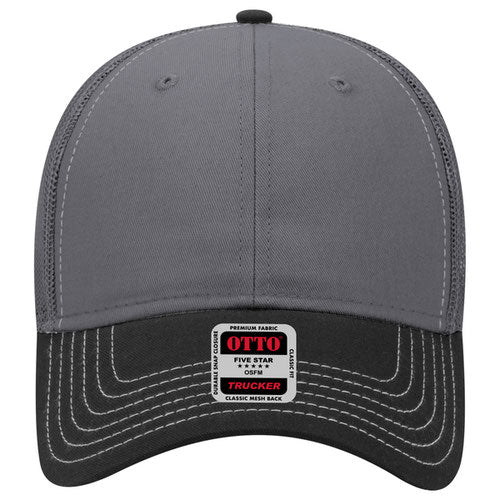 OTTO 83-1239 6-Panel Low Profile Mesh Back Trucker Hat — Crown Split (Adult)