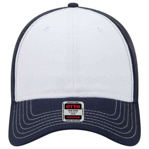OTTO 83-1239 6-Panel Low Profile Mesh Back Trucker Hat — Front Split (Adult)