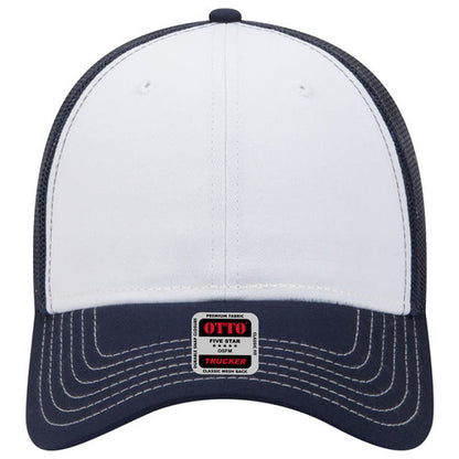 OTTO 83-1239 6-Panel Low Profile Mesh Back Trucker Hat — Front Split (Adult)