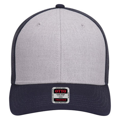 OTTO 83-1239 6-Panel Low Profile Mesh Back Trucker Hat — Front Split (Adult)