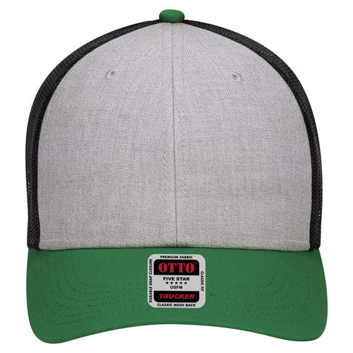 6-Panel Low Profile Mesh Back Trucker Hat — Tri-Color (Adult)