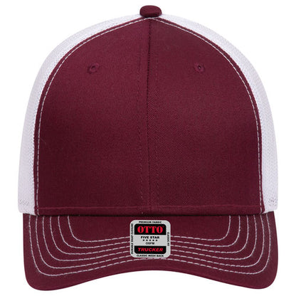 OTTO 83-1239 6-Panel Low Profile Mesh Back Trucker Hat — Back Split (Adult)