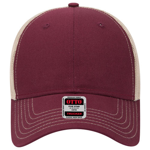 OTTO 83-1239 6-Panel Low Profile Mesh Back Trucker Hat — Back Split (Adult)