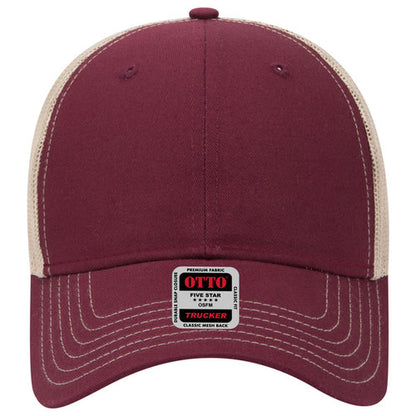 OTTO 83-1239 6-Panel Low Profile Mesh Back Trucker Hat — Back Split (Adult)