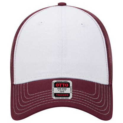 OTTO 83-1239 6-Panel Low Profile Mesh Back Trucker Hat — Front Split (Adult)