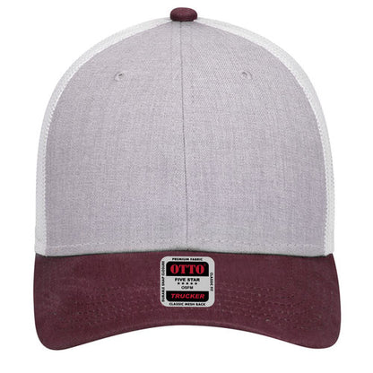 6-Panel Low Profile Mesh Back Trucker Hat — Tri-Color (Adult)