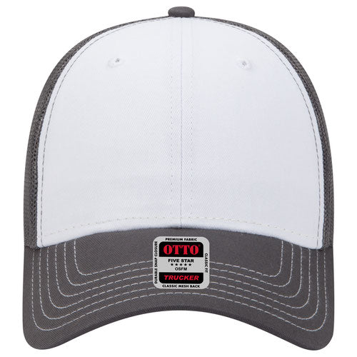 OTTO 83-1239 6-Panel Low Profile Mesh Back Trucker Hat — Front Split (Adult)