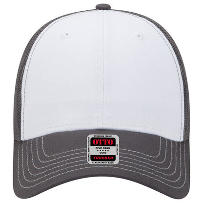 OTTO 83-1239 6-Panel Low Profile Mesh Back Trucker Hat — Front Split (Adult)