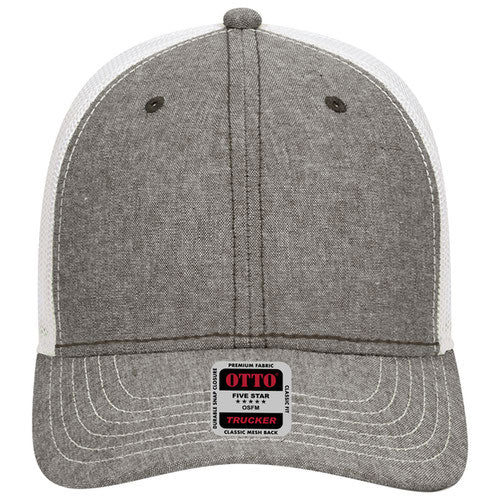 OTTO 83-1239 6-Panel Low Profile Mesh Back Trucker Hat — Back Split (Adult)