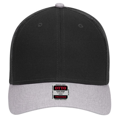 OTTO 83-1239 6-Panel Low Profile Mesh Back Trucker Hat — Crown Split (Adult)