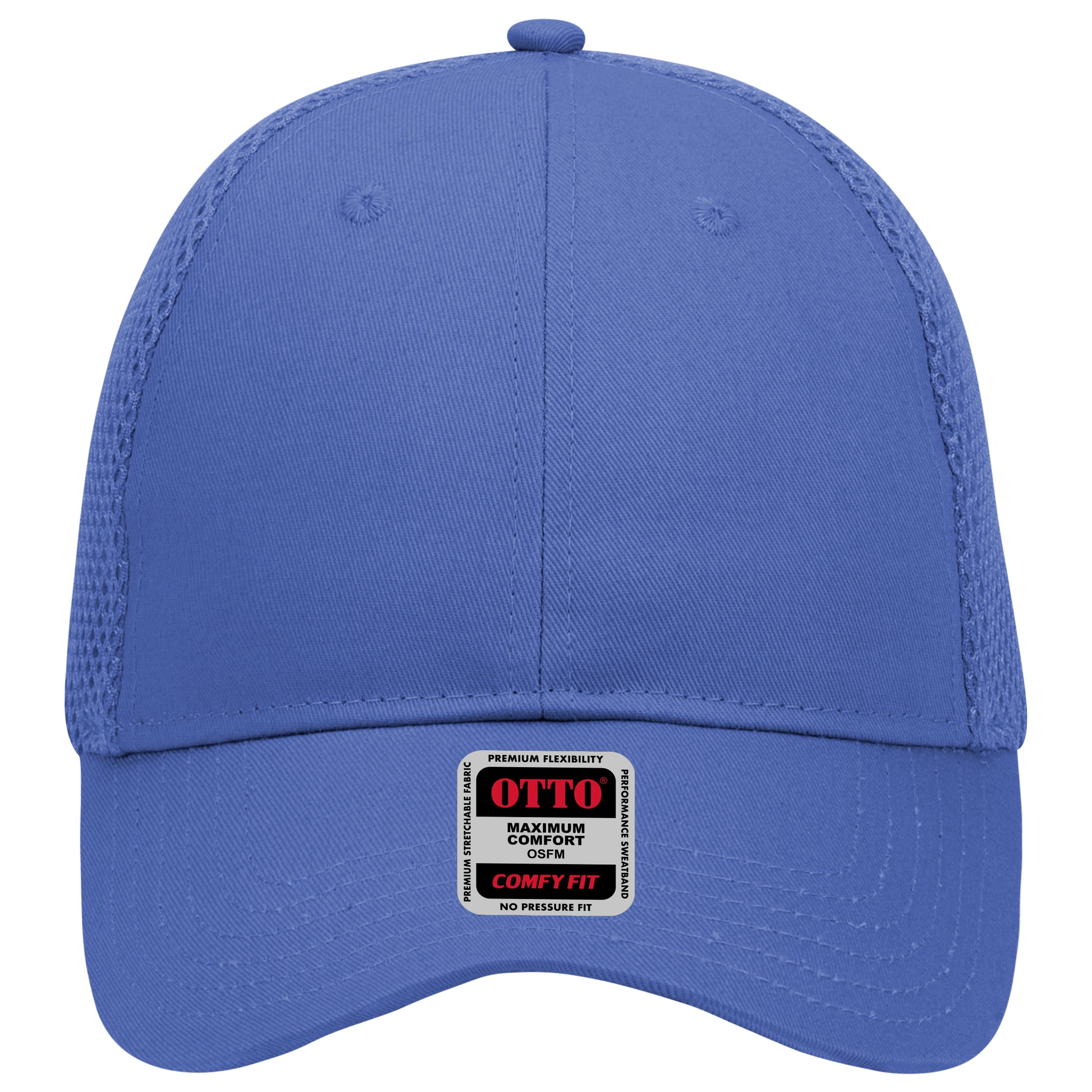6-Panel Low Profile Baseball Cap — Stretch Comfort Fit — Custom Leather Patch in Royal