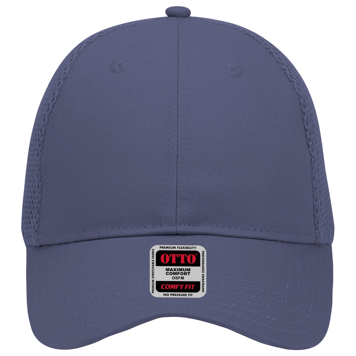 6-Panel Low Profile Baseball Cap — Stretch Comfort Fit — Custom Leather Patch in Navy