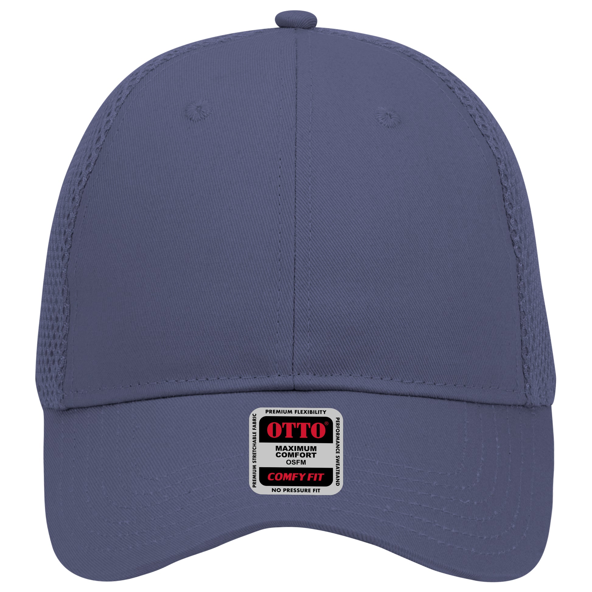 6-Panel Low Profile Baseball Cap — Stretch Comfort Fit — Custom Leather Patch in Navy