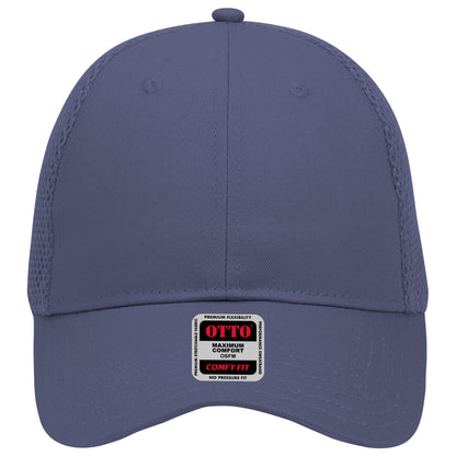 6-Panel Low Profile Baseball Cap — Stretch Comfort Fit — Custom Leather Patch in Navy