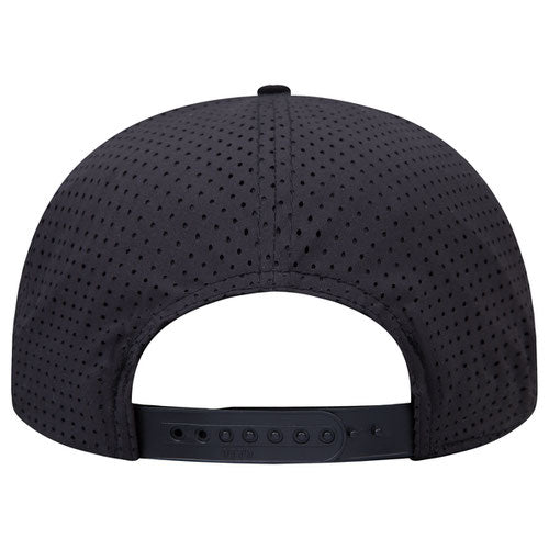 6-Panel Classic Baseball Cap — Snapback/Flex Bill/Perforated Back - Black with Gray Undervisor