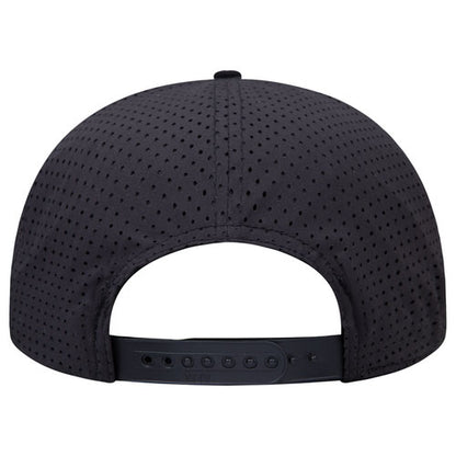 6-Panel Classic Baseball Cap — Snapback/Flex Bill/Perforated Back - Black with Gray Undervisor