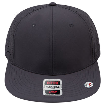 6-Panel Classic Baseball Cap — Snapback — Custom Leather Patch in Black