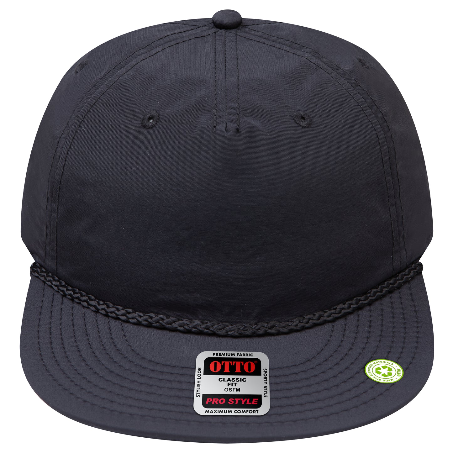 5-Panel Classic Baseball Cap — Snapback — Custom Leather Patch in Black
