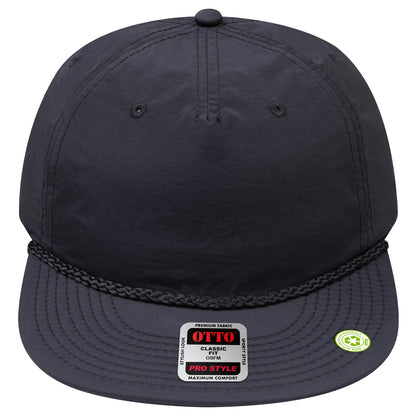 5-Panel Classic Baseball Cap — Snapback — Custom Leather Patch in Black