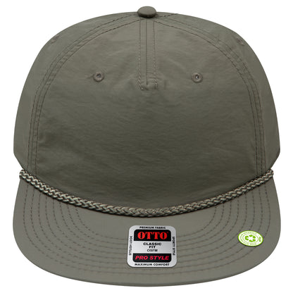 5-Panel Classic Baseball Cap — Snapback — Custom Leather Patch in Ol. Gree