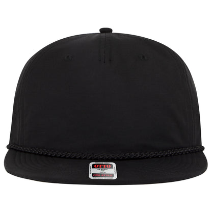 5-Panel Classic Baseball Cap — Snapback — Custom Leather Patch in Black