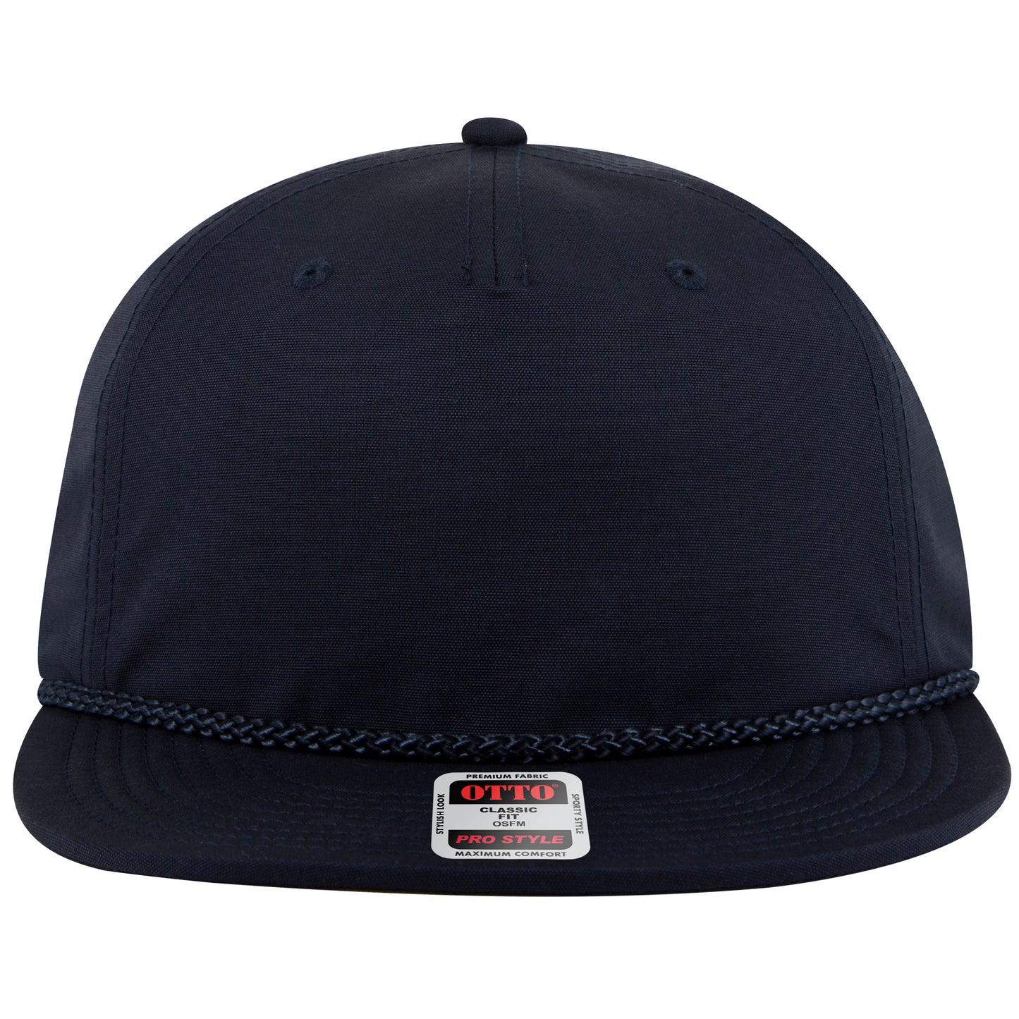 5-Panel Classic Baseball Cap — Snapback — Custom Leather Patch in Navy