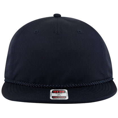 5-Panel Classic Baseball Cap — Snapback — Custom Leather Patch in Navy