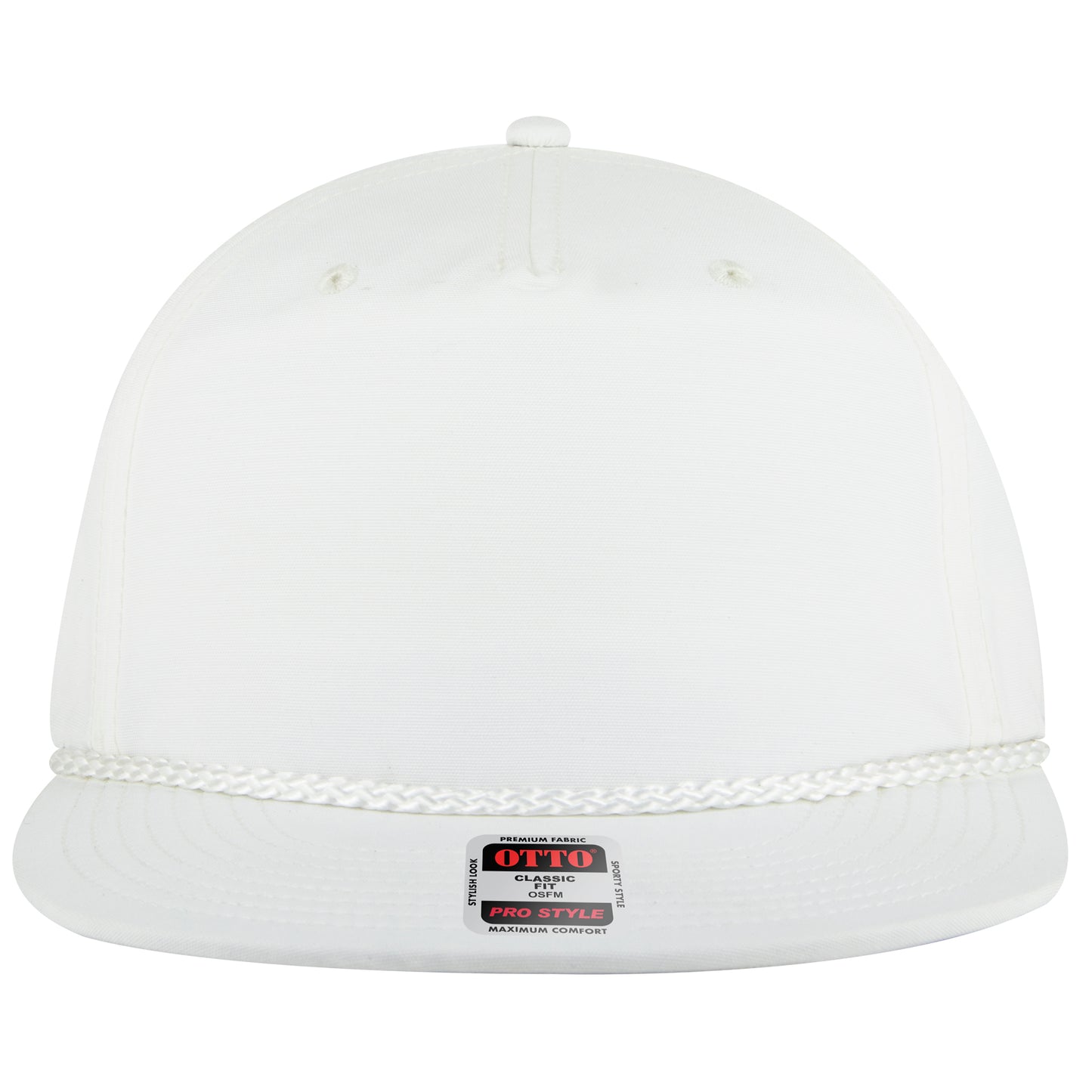 5-Panel Classic Baseball Cap — Snapback — Custom Leather Patch in White