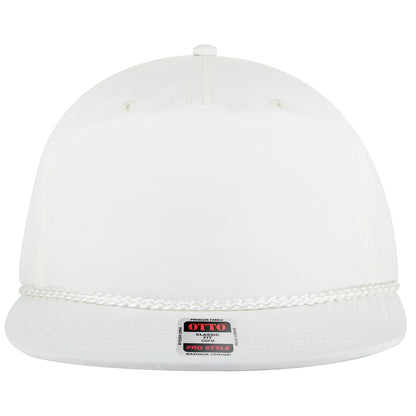 5-Panel Classic Baseball Cap — Snapback — Custom Leather Patch in White