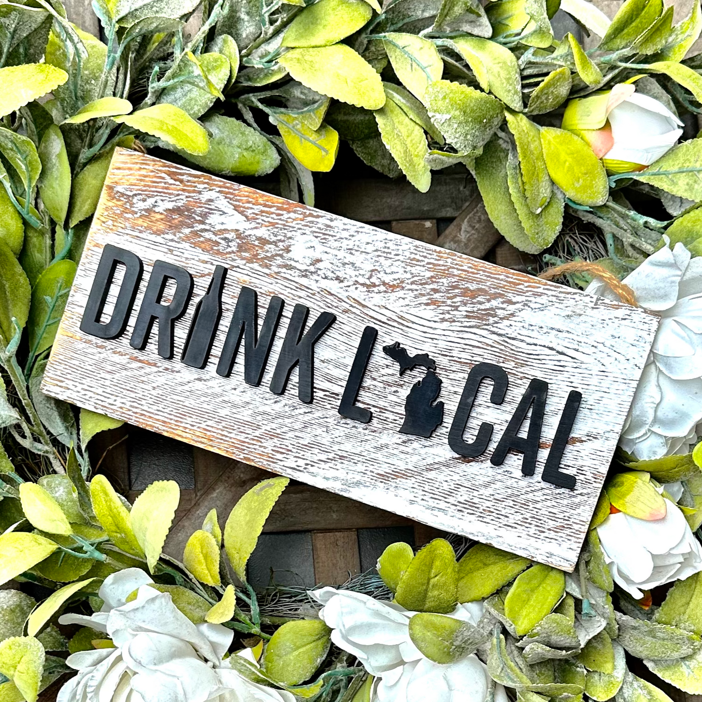 Drink Local Wood Sign