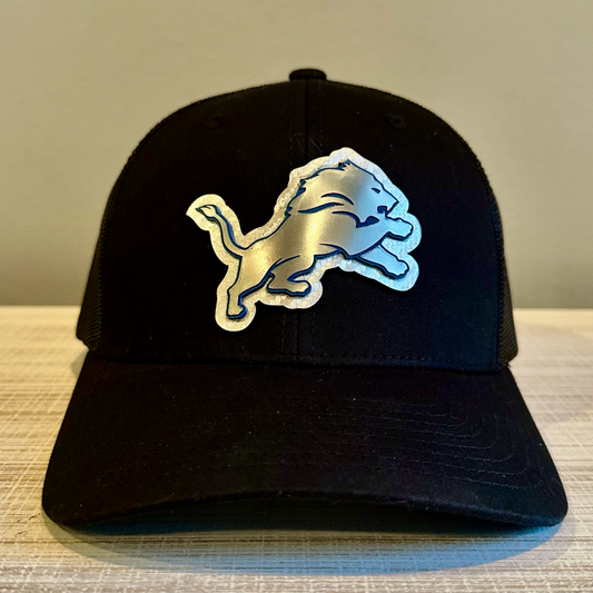 Lions Layered Leatherette and Acrylic Patch Hat