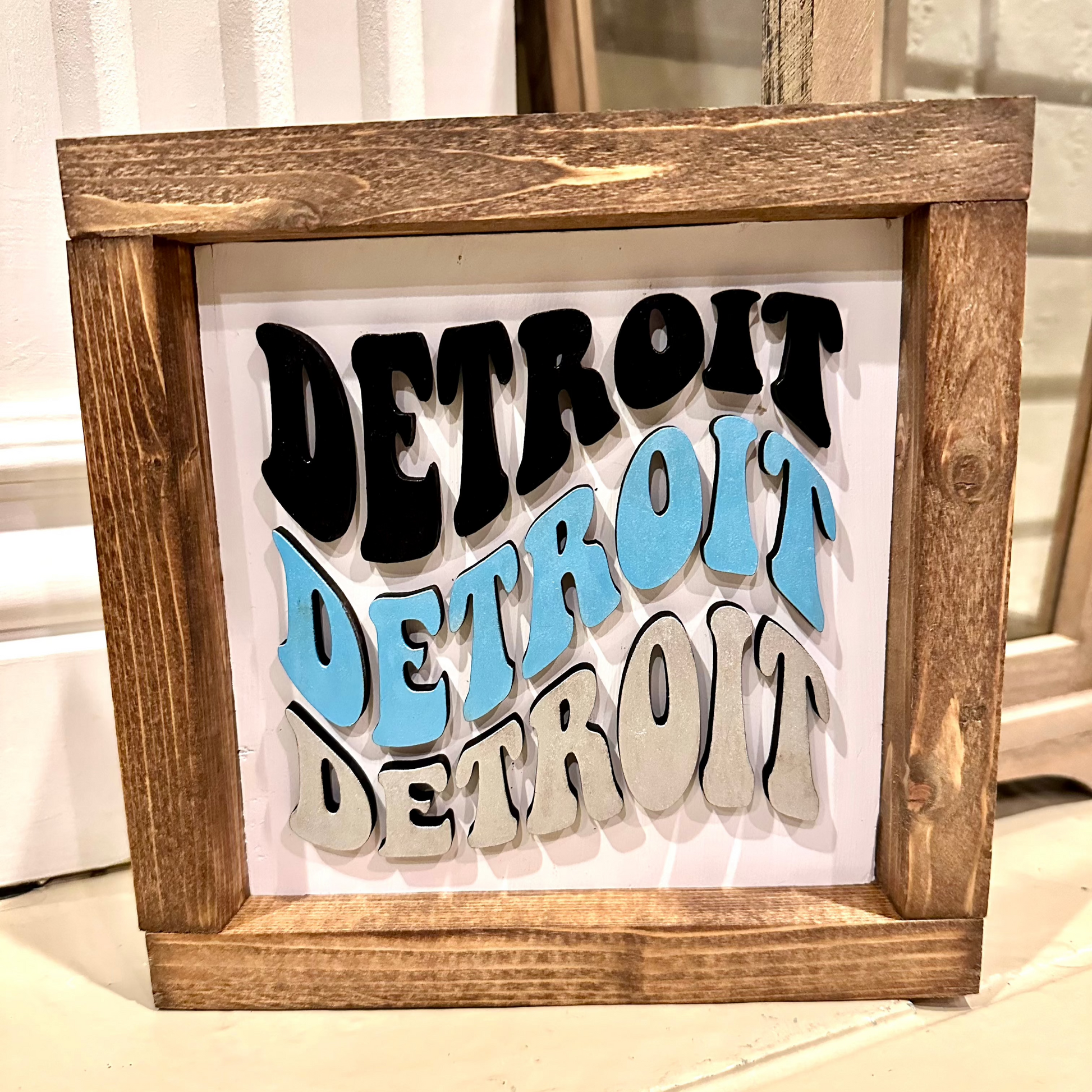 Detroit Warren Sign Detroit Football Wavy Wood Sign – Detroit Dry Goods