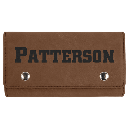 Dark Brown Laserable Leatherette Card & Dice Set