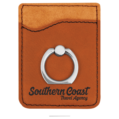 Rawhide Laserable Leatherette Phone Wallet with Silver Phone Wallet with Silver Ring
