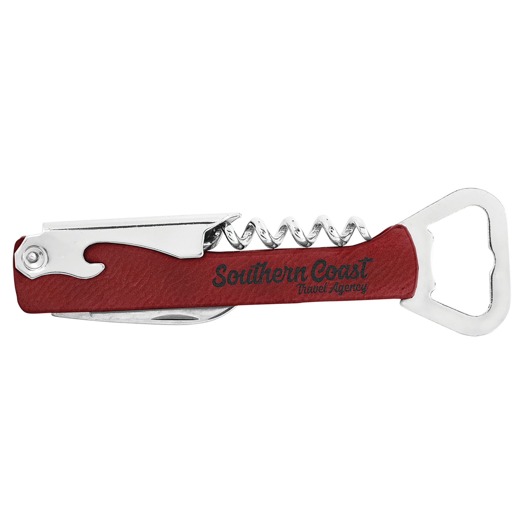 Rose Laserable Leatherette Wine Bottle Opener