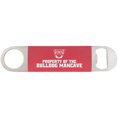 Red/White 1 1/2" x 7" Bottle Opener with Silicone Grip
