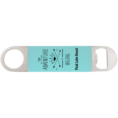 Teal/Black 1 1/2" x 7" Bottle Opener with Silicone Grip